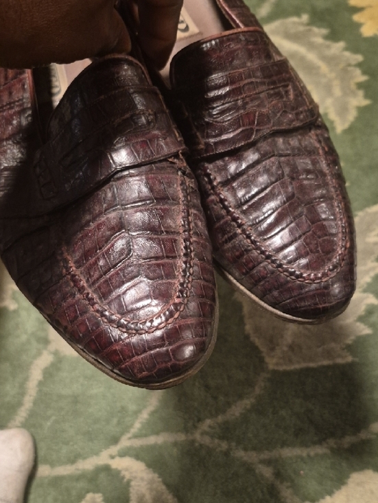Strada Croc-Embossed Penny Loafers - Dark Brown main image 8